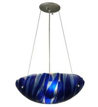 Meyda White 131204 - 15.75"W Metro Fusion Azul Glass Inverted Pendant