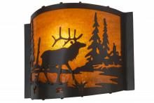 Meyda White 152608 - 12"W Elk at Lake Wall Sconce