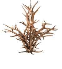 Meyda White 200435 - 59" Wide Antlers Elk 8 Light Chandelier