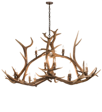 Meyda White 200466 - 70" Long Antlers Elk 10 Light Oblong Chandelier