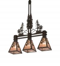 Meyda White 217007 - 30" Long Winter Pine Tall Pines 3 Light Island Pendant