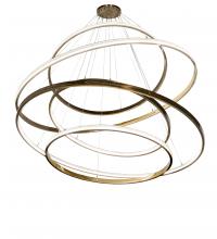 Meyda White 220811 - 84" Wide Anillo 5 Ring Cascading Chandelier