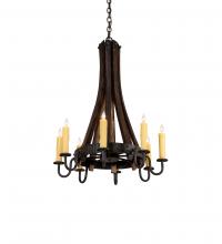 Meyda White 248830 - 24" Wide Barrel Stave Madera 8 Light Chandelier