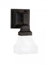 Meyda White 27620 - 5"W Bungalow White Alabaster Swirl Wall Sconce