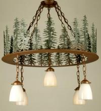 Meyda White 29557 - 28"W Tall Pines 5 LT Chandelier