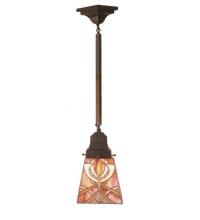 Meyda White 49136 - 5"Sq Glasgow Bungalow Mini Pendant