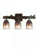 Meyda White 49525 - 23" Wide Pinecone 3 Light Hand Painted Vanity Light