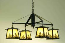 Meyda White 67277 - 38"W Stillwater Mountain Pine 4 LT Chandelier