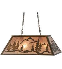 Meyda White 99025 - 33" Long Mountain Range Gros Ventre WY Oblong Pendant